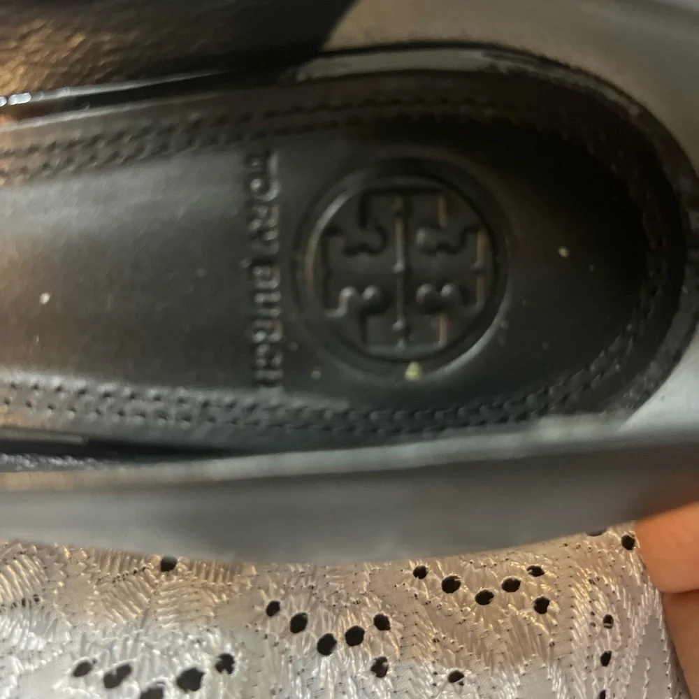 Tory Burch Black and Gold Heels